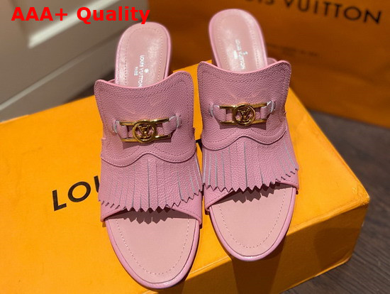 Louis Vuitton Indiana Mule in Pink Grained Calf Leather Replica