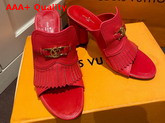 Louis Vuitton Indiana Mule in Red Grained Calf Leather Replica