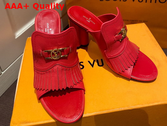 Louis Vuitton Indiana Mule in Red Grained Calf Leather Replica