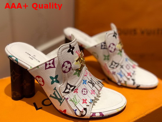 Louis Vuitton Indiana Mule in White Multicolor Monogram Canvas Replica