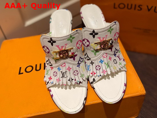 Louis Vuitton Indiana Mule in White Multicolor Monogram Canvas Replica