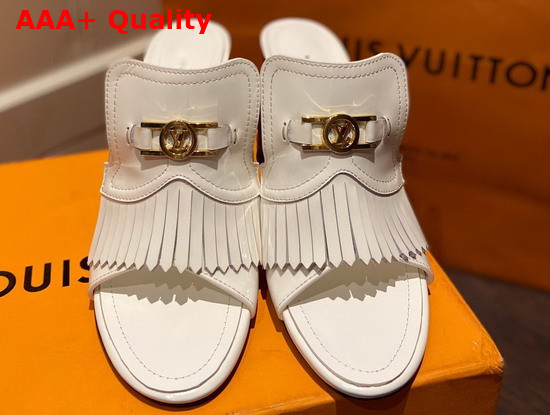 Louis Vuitton Indiana Mule in White Patent Leather Replica