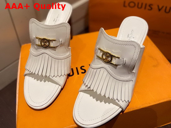 Louis Vuitton Indiana Mule in White Patent Leather Replica