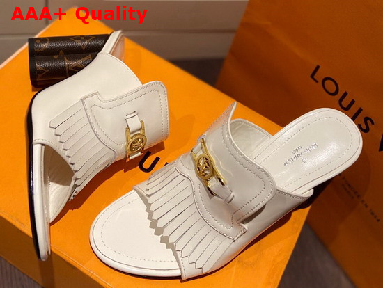 Louis Vuitton Indiana Mule in White Patent Leather Replica