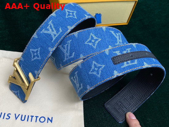 Louis Vuitton Initiales 40mm Belt in Blue Monogram Denim Replica