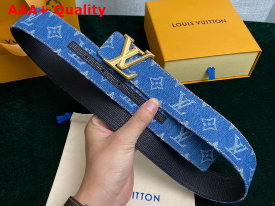 Louis Vuitton Initiales 40mm Belt in Blue Monogram Denim Replica