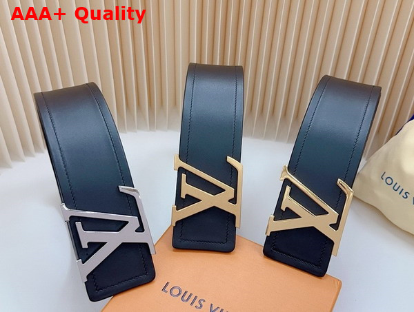 Louis Vuitton Initiales 55mm Wide Belt in Black Calfskin Replica