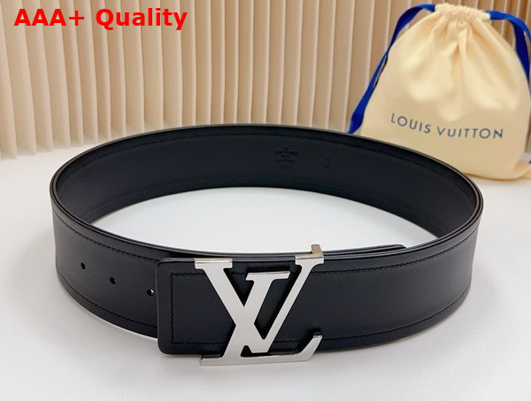 Louis Vuitton Initiales 55mm Wide Belt in Black Calfskin Replica