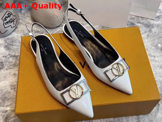 Louis Vuitton Insider Flat Ballerina White Patent Calf Leather 1A672Q Replica