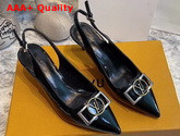 Louis Vuitton Insider Slingback Pump Noir Patent Calf Leather 1A66BS Replica