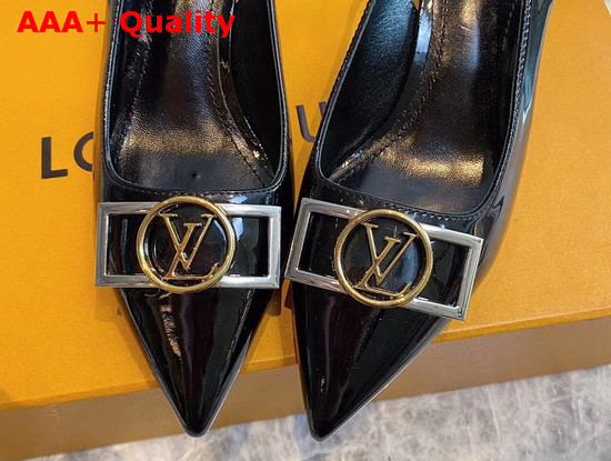 Louis Vuitton Insider Slingback Pump Noir Patent Calf Leather 1A66BS Replica