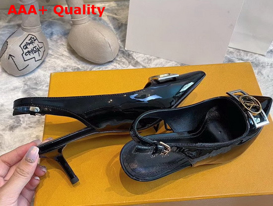 Louis Vuitton Insider Slingback Pump Noir Patent Calf Leather 1A66BS Replica