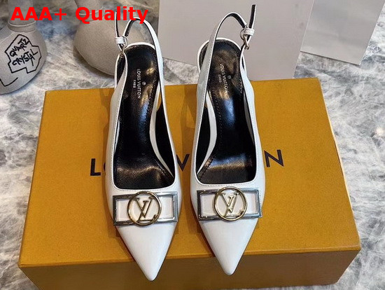 Louis Vuitton Insider Slingback Pump White Patent Calf Leather 1A66C7 Replica