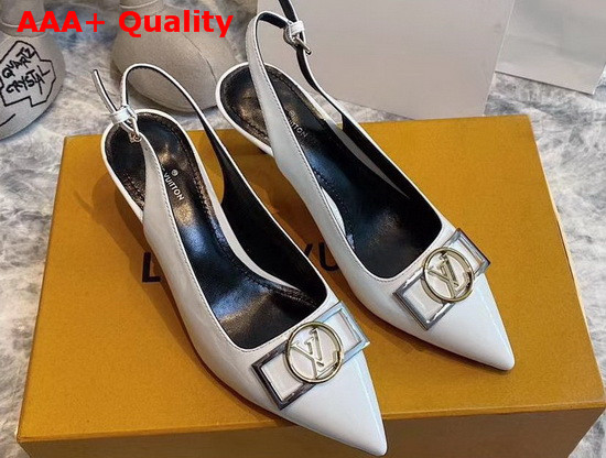 Louis Vuitton Insider Slingback Pump White Patent Calf Leather 1A66C7 Replica