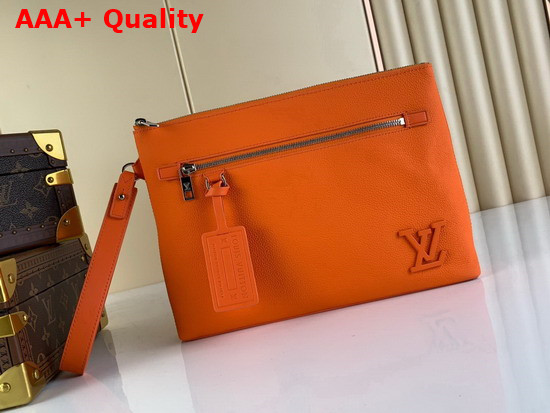 Louis Vuitton Ipad Pouch Orange Grained Calf Leather Replica