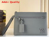 Louis Vuitton Ipad Pouch in Gray Grained Calf Leather Replica