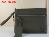 Louis Vuitton Ipad Pouch in Khaki LV Aerogram Cowhide Leather M81735 Replica