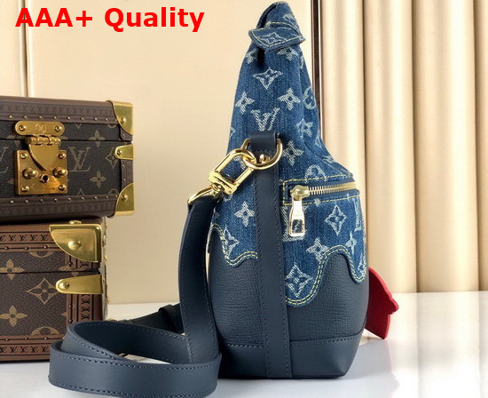 Louis Vuitton Japanese Cruiser Blue Monogram Denim and Navy Blue Taurillon Leather M45970 Replica