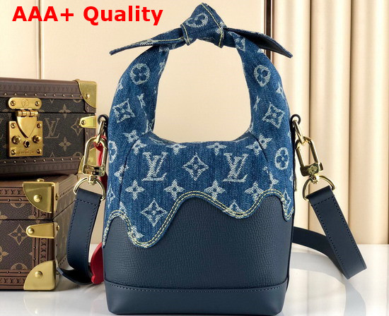 Louis Vuitton Japanese Cruiser Blue Monogram Denim and Navy Blue Taurillon Leather M45970 Replica