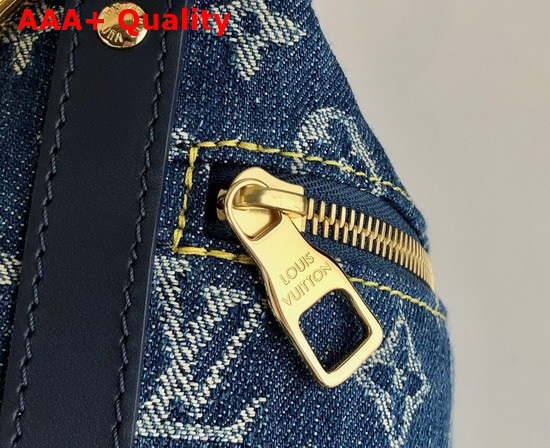 Louis Vuitton Japanese Cruiser Blue Monogram Denim and Navy Blue Taurillon Leather M45970 Replica