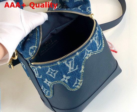 Louis Vuitton Japanese Cruiser Blue Monogram Denim and Navy Blue Taurillon Leather M45970 Replica