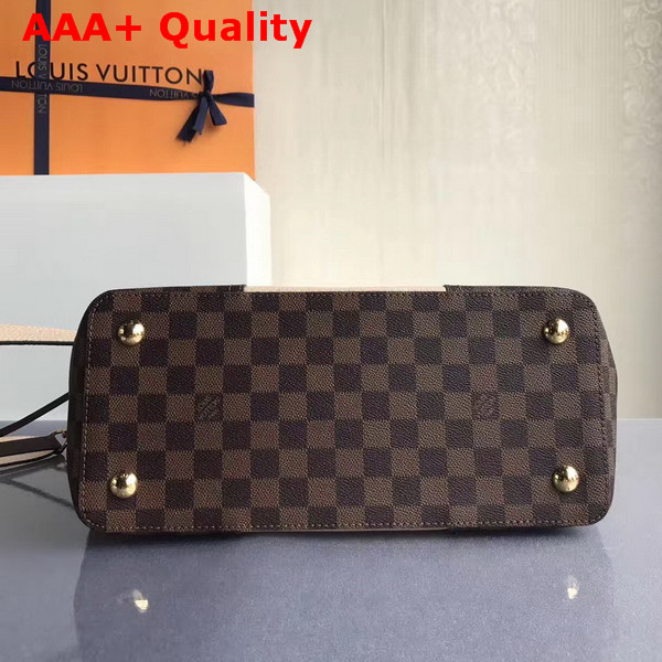 Louis Vuitton Jersey Damier Ebene Coated Canvas and Beige Taurillon Leather Exterior N44022 Replica