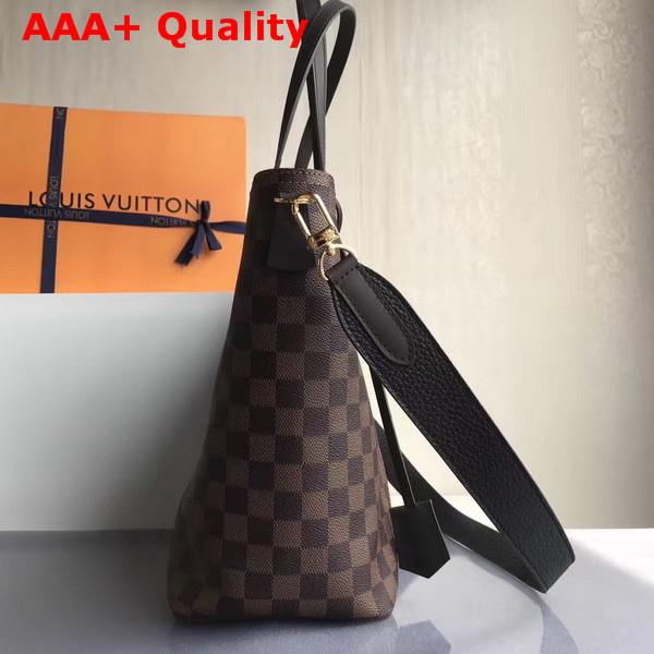 Louis Vuitton Jersey Damier Ebene Coated Canvas and Black Taurillon Leather Exterior Replica