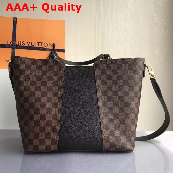 Louis Vuitton Jersey Damier Ebene Coated Canvas and Black Taurillon Leather Exterior Replica