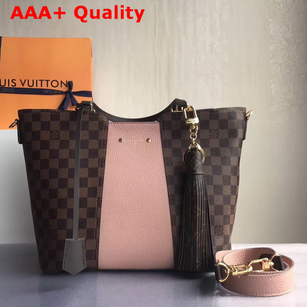 Louis Vuitton Jersey Damier Ebene Coated Canvas and Nude Taurillon Leather Exterior N44041 Replica