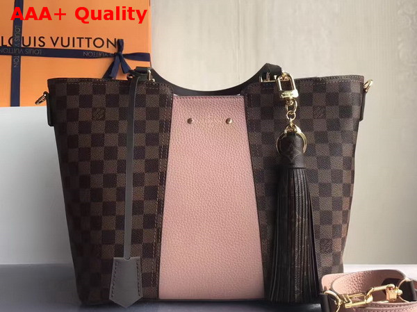 Louis Vuitton Jersey Damier Ebene Coated Canvas and Nude Taurillon Leather Exterior N44041 Replica