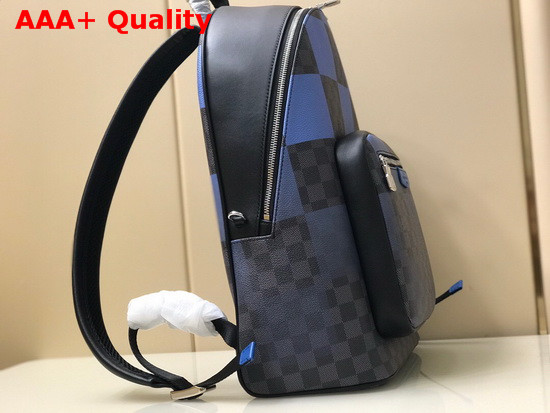 Louis Vuitton Josh Backpack Blue Damier Graphite Giant Coated Canvas N40402 Replica