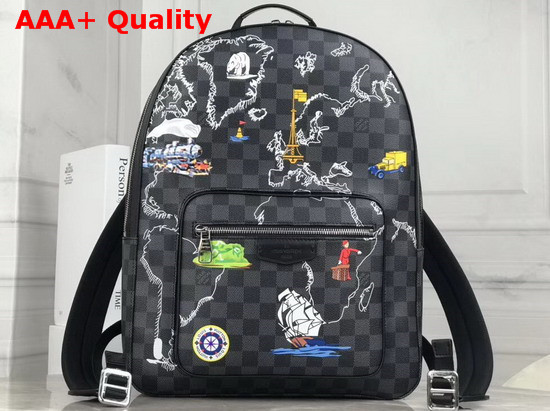 Louis Vuitton Josh Backpack in Damier Graphite Canvas with a World Map Print N40199 Replica