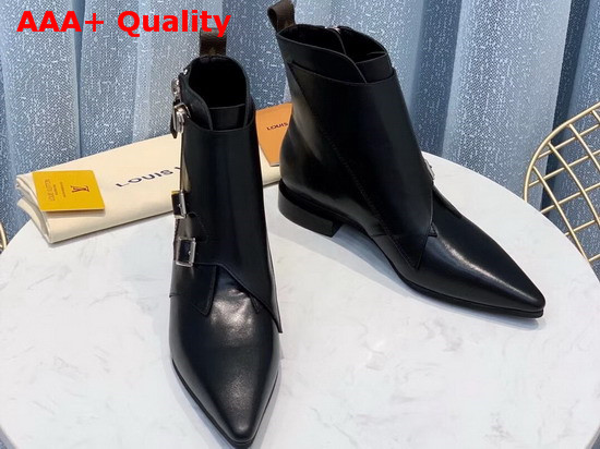 Louis Vuitton Jumble Flat Ankle Boot in Black Calf Leather 1A57AL Replica