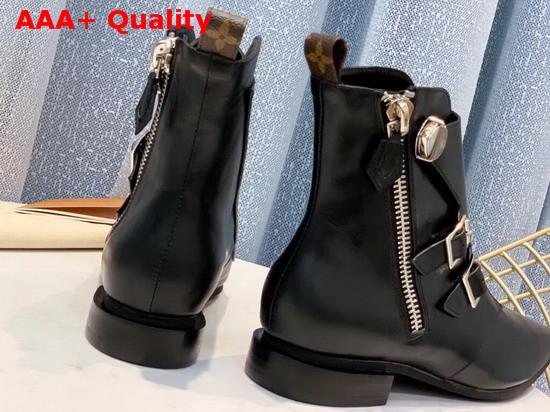 Louis Vuitton Jumble Flat Ankle Boot in Black Calf Leather 1A57AL Replica