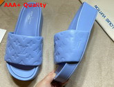 Louis Vuitton Jumbo Platform Mule in Blue Monogram Embossed Lambskin 1A8N50 Replica