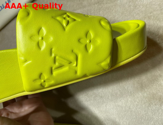 Louis Vuitton Jumbo Platform Mule in Yellow Monogram Embossed Lambskin Replica