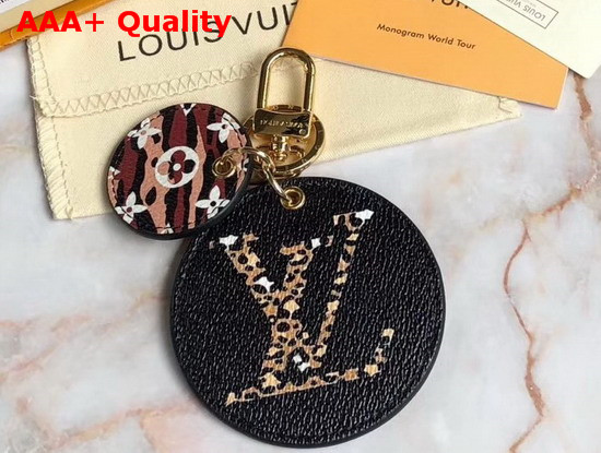 Louis Vuitton Jungle Bag Charm and Key Holder Black Monogram Jumgle Canvas M68469 Replica