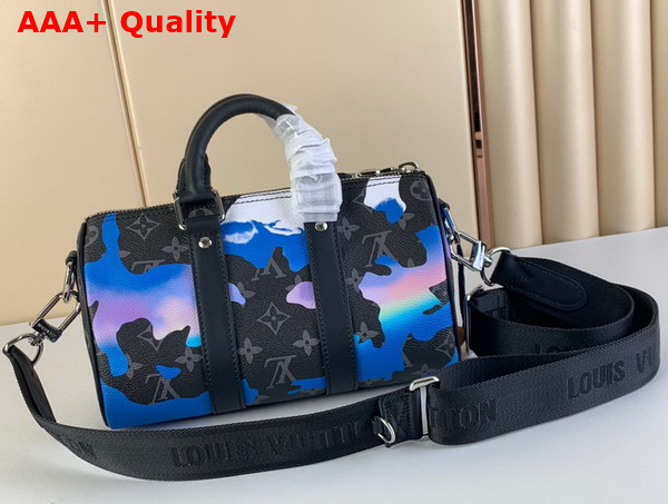 Louis Vuitton Keepall 25 Blue and Purple Sunrise Monogram Eclipse Coated Canvas M21430 Replica