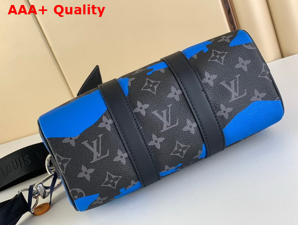 Louis Vuitton Keepall 25 Blue and Purple Sunrise Monogram Eclipse Coated Canvas M21430 Replica