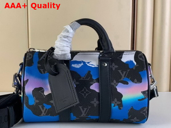 Louis Vuitton Keepall 25 Blue and Purple Sunrise Monogram Eclipse Coated Canvas M21430 Replica