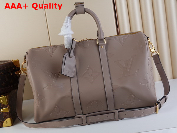 Louis Vuitton Keepall 45 Tourterelle Monogram Empreinte Giant Leather M46114 Replica