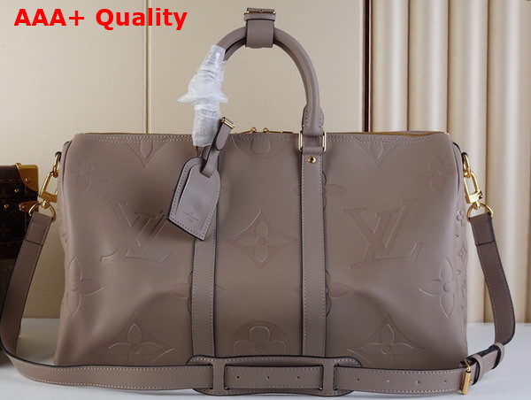 Louis Vuitton Keepall 45 Tourterelle Monogram Empreinte Giant Leather M46114 Replica