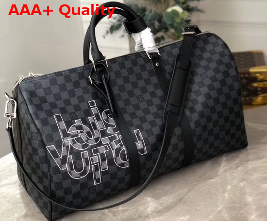 Louis Vuitton Keepall 50 Bandouliere Gris N40264 Replica