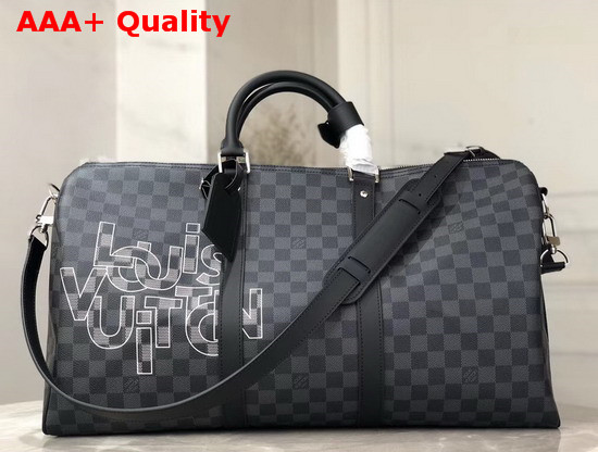 Louis Vuitton Keepall 50 Bandouliere Gris N40264 Replica