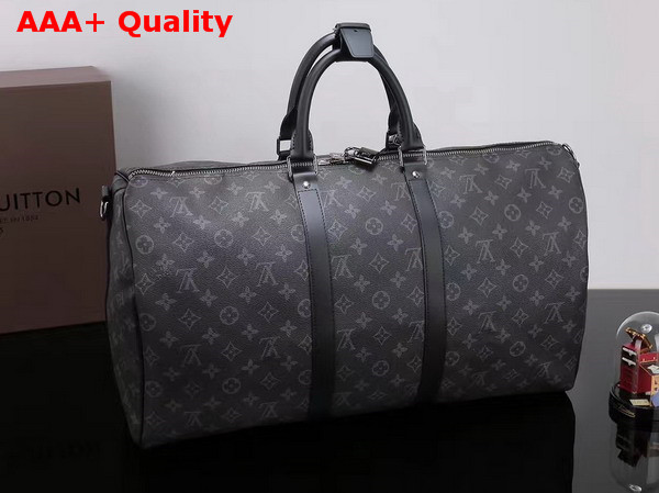 Louis Vuitton Keepall 50 Bandouliere Monogram Eclipse Replica