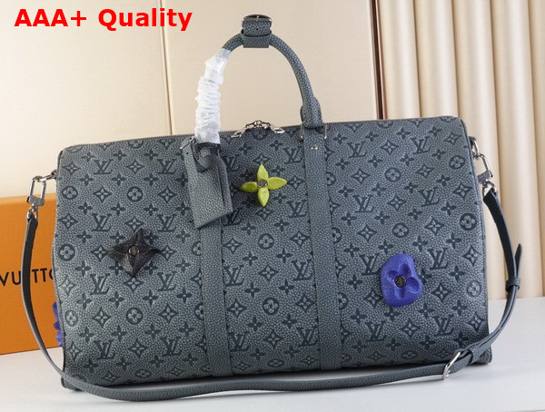 Louis Vuitton Keepall 50 Granite Taurillon Monogram Embossed Cowhide Leather M20901 Replica