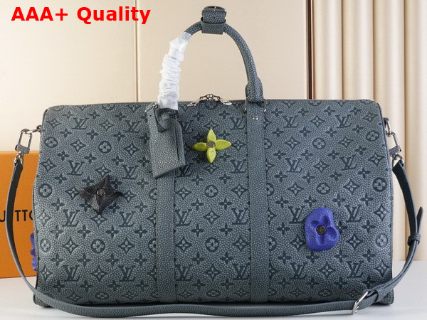 Louis Vuitton Keepall 50 Granite Taurillon Monogram Embossed Cowhide Leather M20901 Replica