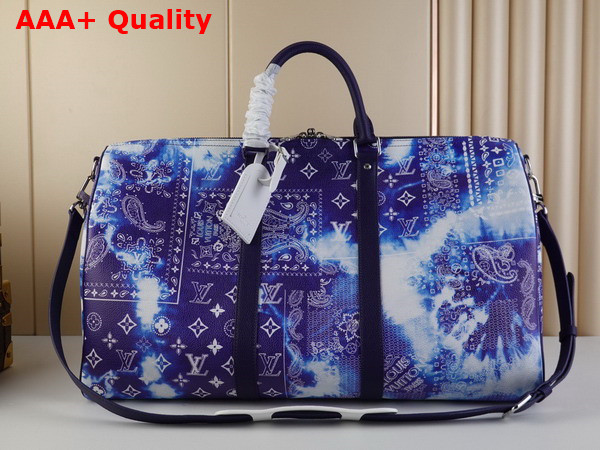 Louis Vuitton Keepall 50B Blue Monogram Bandana Pattern M20558 Replica