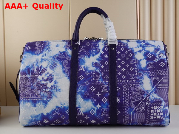 Louis Vuitton Keepall 50B Blue Monogram Bandana Pattern M20558 Replica