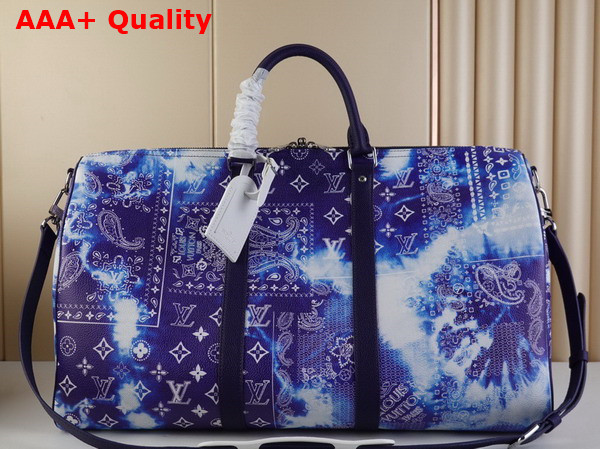 Louis Vuitton Keepall 50B Blue Monogram Bandana Pattern M20558 Replica